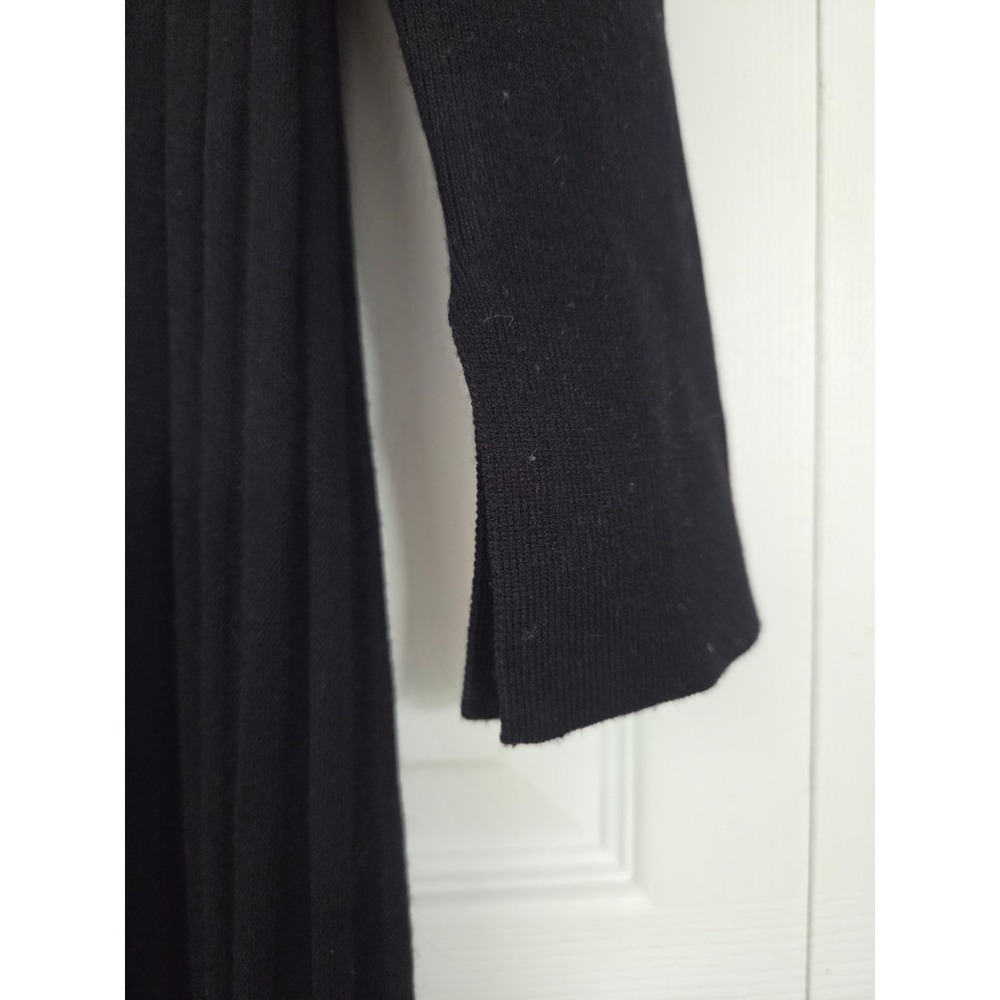 Elie Tahari The Erika Sweater Dress Knit Pleated Womens M Black NWOT $325 - Picture 4 of 8